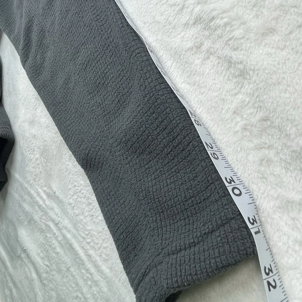 THE NORTH FACE 1/2 Zip Fleece Sz M Waffle Knit Sweater Pullover‎ Mock Neck Gray